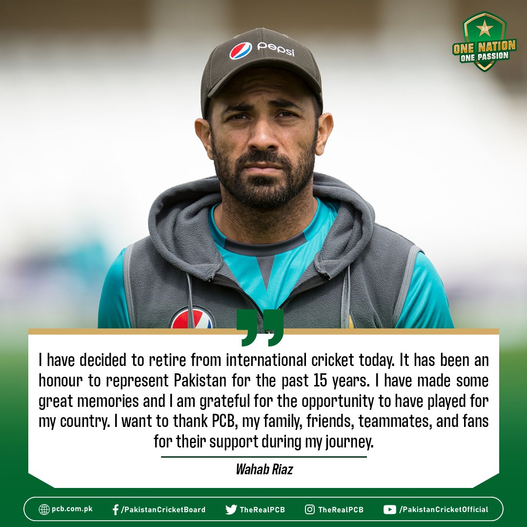 Wahab Riaz Hangs His Boots as International Cricketer